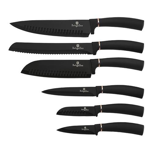 BerlingerHaus Sada nožů s nepřilnavým povrchem Black Rose Collection, 6 ks