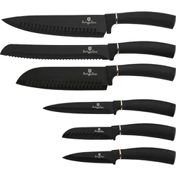 BerlingerHaus Sada nožů s nepřilnavým povrchem Black Rose Collection, 6 ks