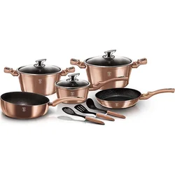 BerlingerHaus Sada riadu s mramorovým povrchom Rosegold Metallic Line, 11 ks