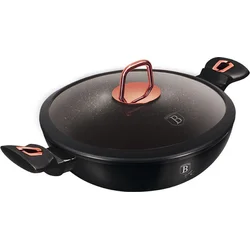 BerlingerHaus WOK panvica s pokrievkou Black Rose Collection, 30 cm