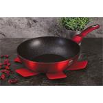 BerlingerHaus WOK s mramorovým povrchom Burgundy Metallic Line, 28 cm