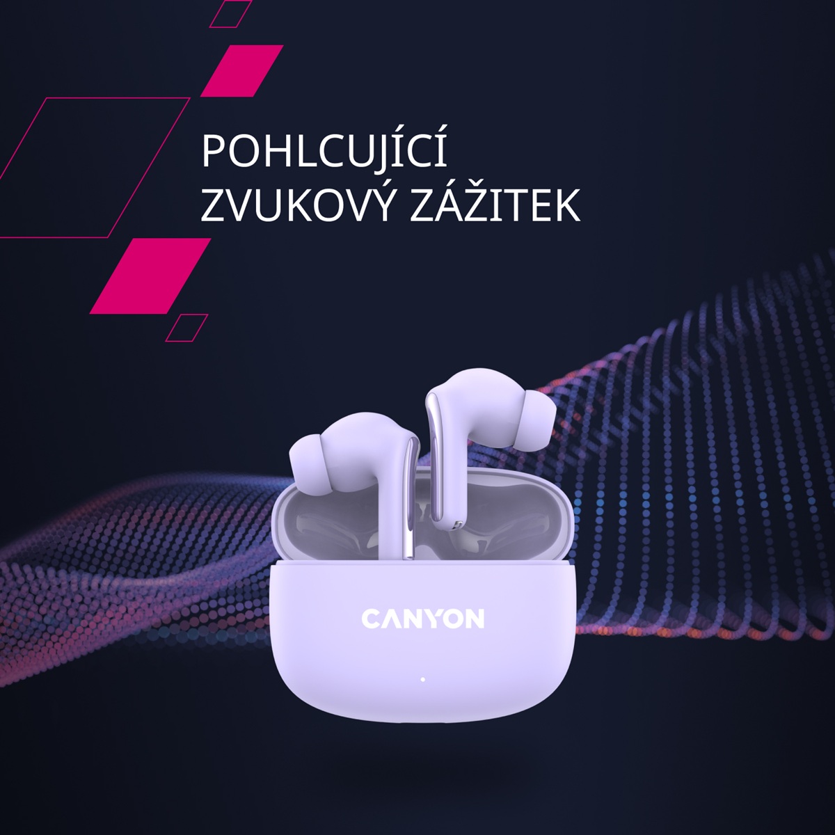 Bezdrátová stereo sluchátka True Wireless OnGo 9 černá