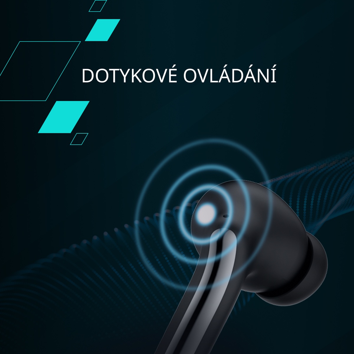 Bezdrátová stereo sluchátka True Wireless OnGo 9 černá