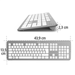Bezdrôtová klávesnica Hama KW-700, strieborná/biela