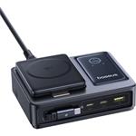 Bezdrôtová nabíjačka Baseus Nomos Qi2 140W USB, 2xUSB-C, s navíjacím káblom. USB-C/sieťový kábel 1 m čierny