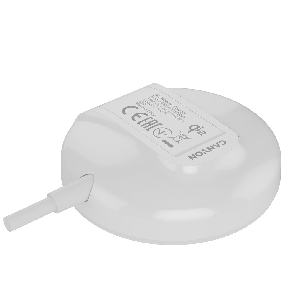 Bezdrôtová nabíjačka CANYON WS-105 15W Qi2 biela