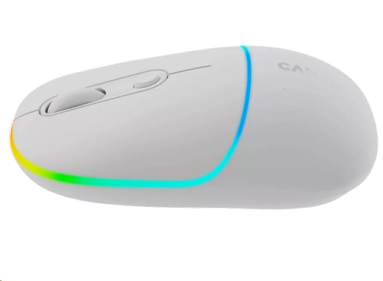 Bezdrôtová optická myš CANYON MW-22, RGB, 800/1200/1600 dpi, 4 tlačidlá, BT + 2,4 GHz, batéria 650 mAh, snehovo biela