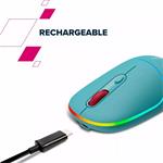 Bezdrôtová optická myš CANYON MW-22, RGB, 800/1200/1600 dpi, 4 tlačidlá, BT + 2,4 GHz, batéria 650 mAh, snehovo biela
