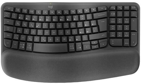 Bezdrôtové klávesy Logitech Wave Keys CZ/SK, čierne