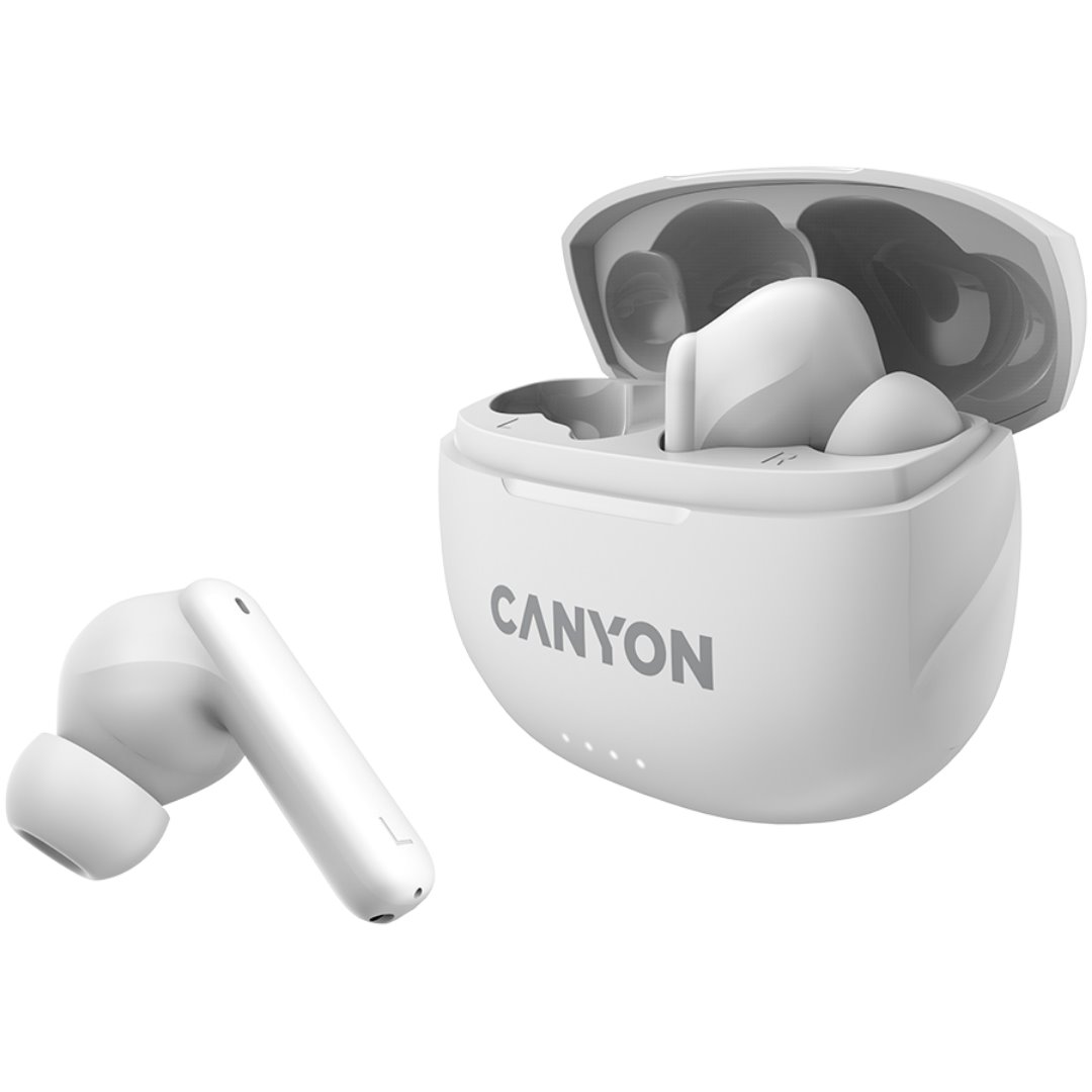 Bezdrôtové slúchadlá CANYON TWS8W Bluetooth s mikrofónom, biele