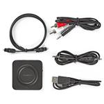 Bezdrôtový audio vysielač a prijímač NEDIS/ Bluetooth/ Toslink/ micro USB/ čierny