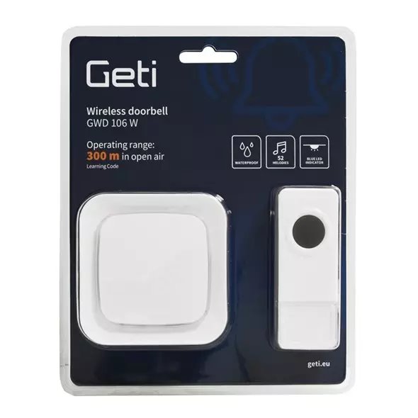 Bezdrôtový zvonček Geti GWS106W