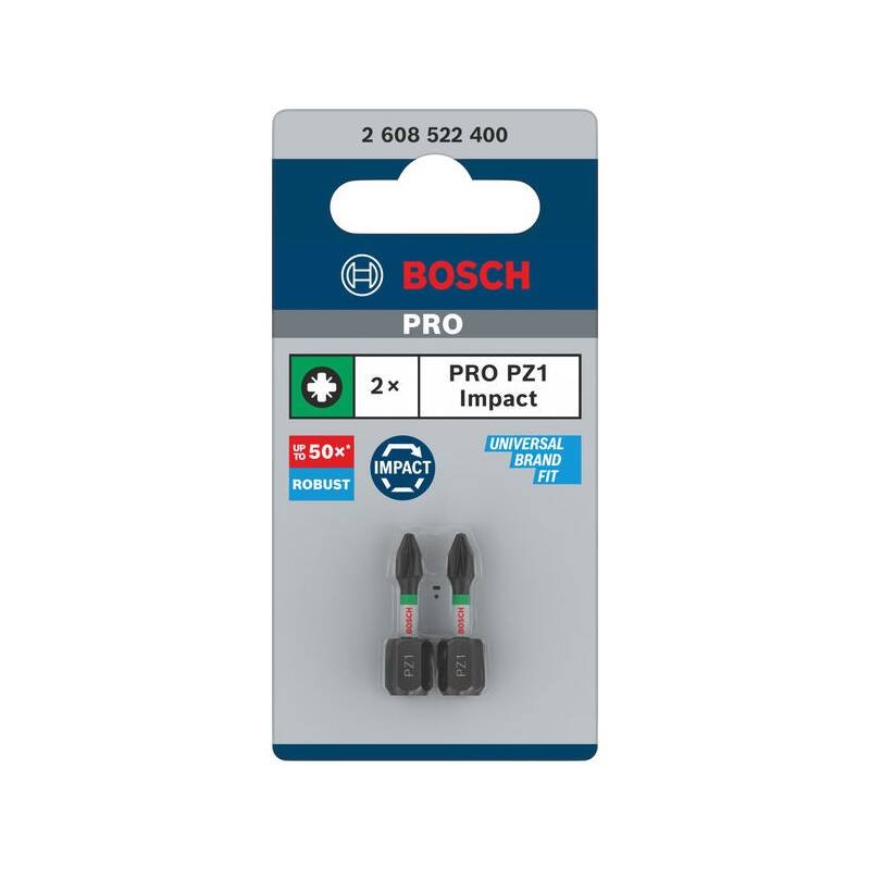 Bity BOSCH PRO Pozidriv Impact, PZ1, 25 mm, 2 ks (2.608.522.400)
