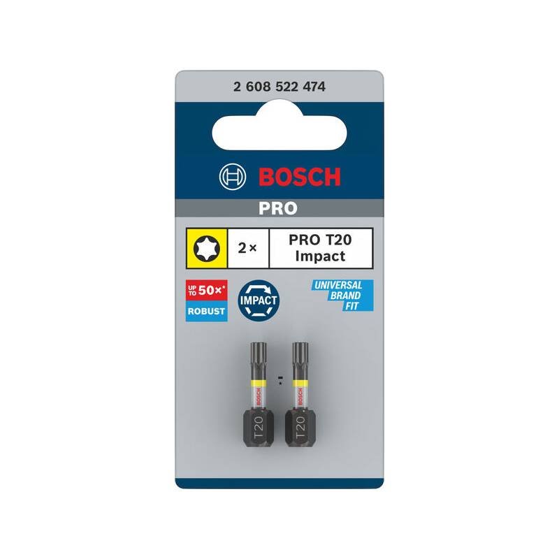 Bity BOSCH PRO Torx Impact, T20, 25 mm, 2 ks (2.608.522.474