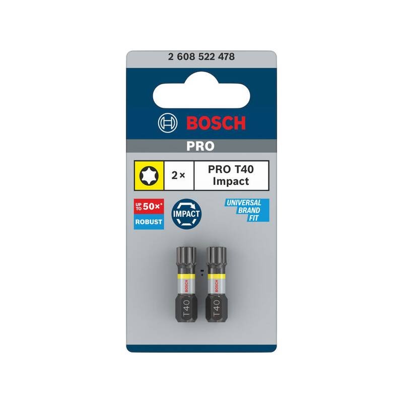 Bity BOSCH PRO Torx Impact, T40, 25 mm, 2 ks (2.608.522.478)