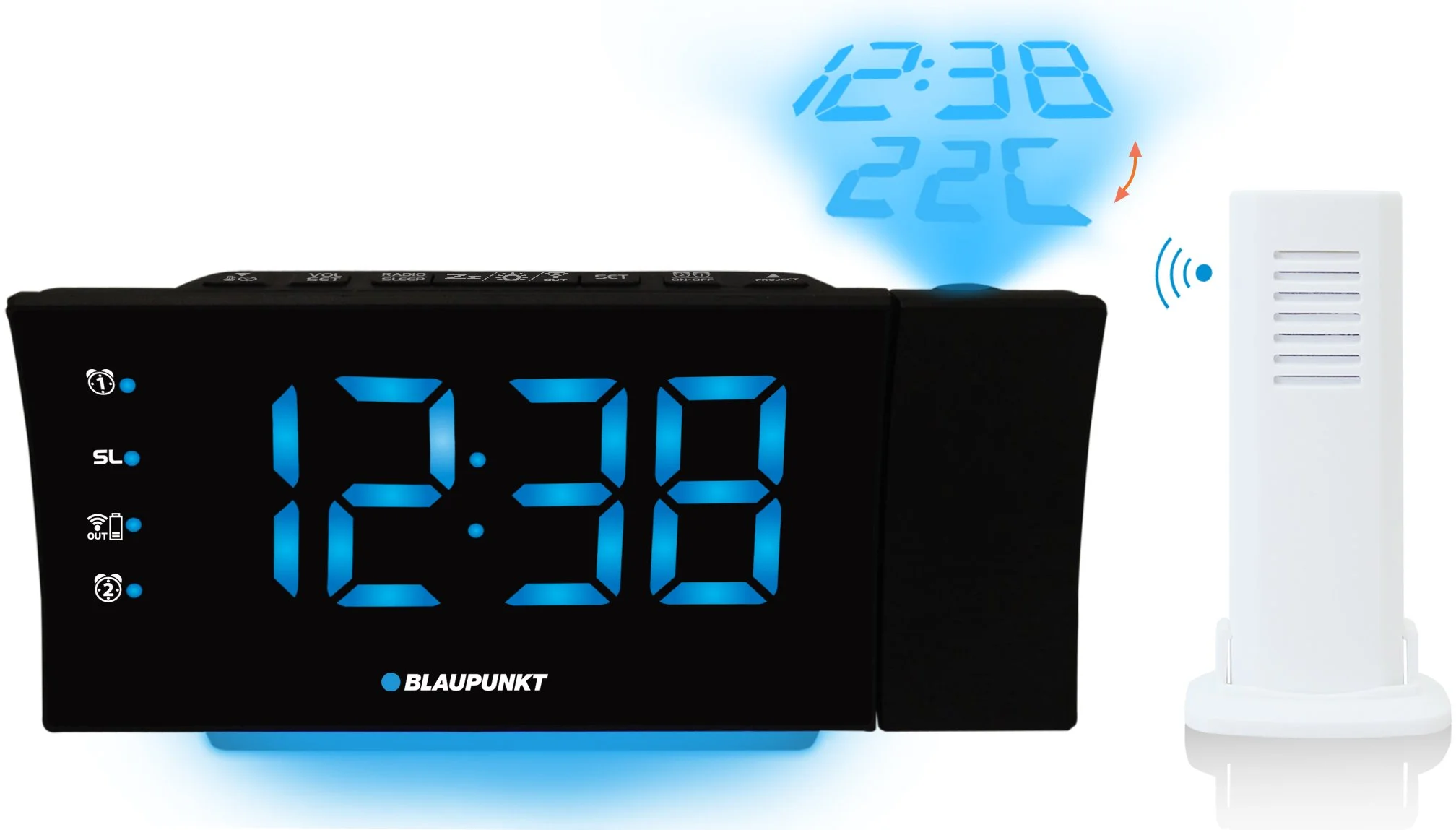 Blaupunkt rádiobudík CRP81USB, FM PLL, teplomer, projekcia