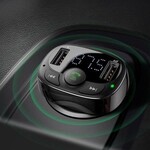 Bluetooth MP3 FM Transmiter Baseus s nabíjením 2xUSB 3.4A černý