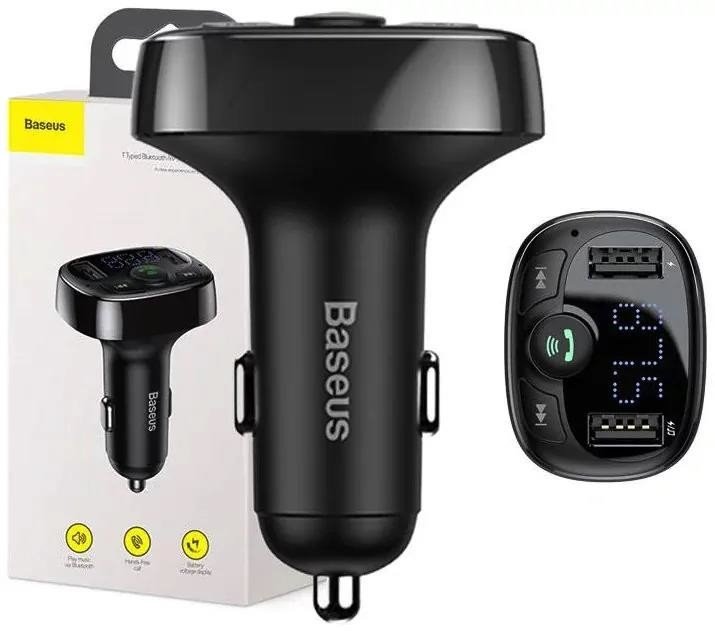 Bluetooth MP3 FM vysielač Baseus s nabíjaním 2xUSB 3,4A čierny