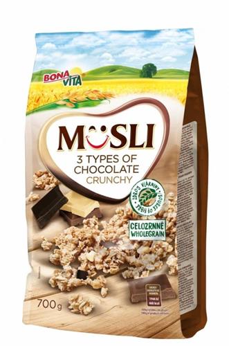 Bonavita Musli pečené 3 druhy čokolády 700 g