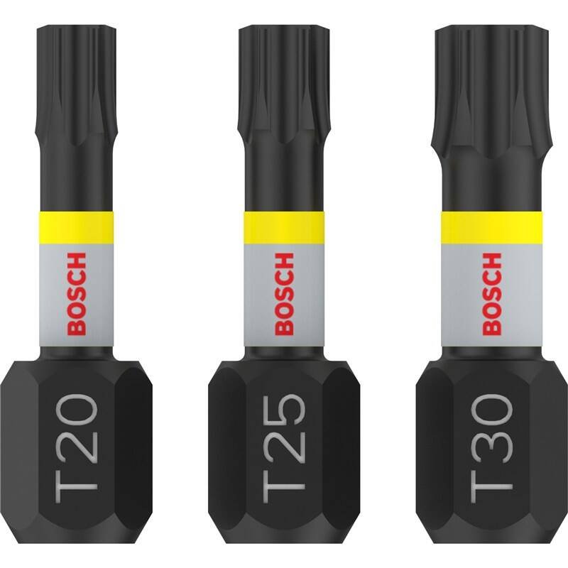 BOSCH Bit PRO T Impact, T20 × 25, T25 × 25, T30 × 25 mm, 3 ks (2.608.522.479)