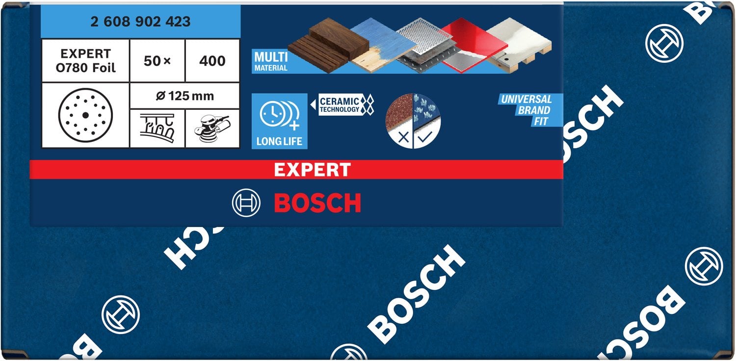 BOSCH Brúsny kotúč EXPERT O780 G80 s fóliou, 125 mm, G400 (2.608.902.423)
