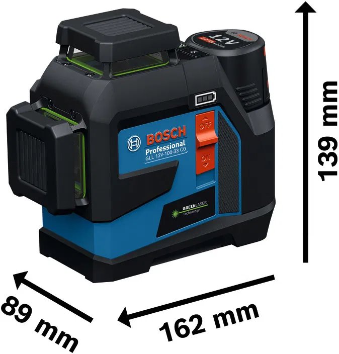 BOSCH Čárový laser GLL 12V-100-33 CG (0.601.065.400)