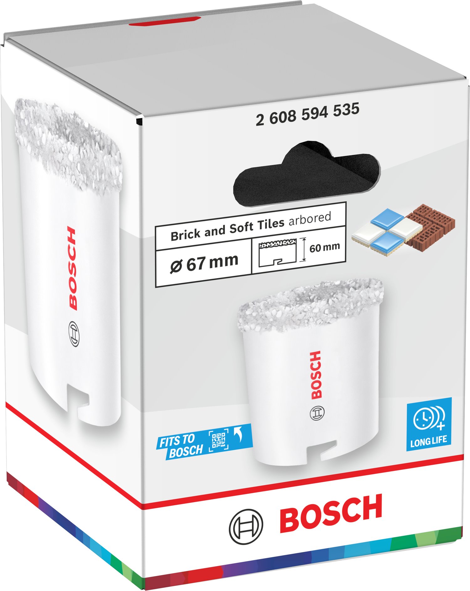 BOSCH Děrovka Brick and Soft Tiles, 67 × 60mm (2.608.594.535)