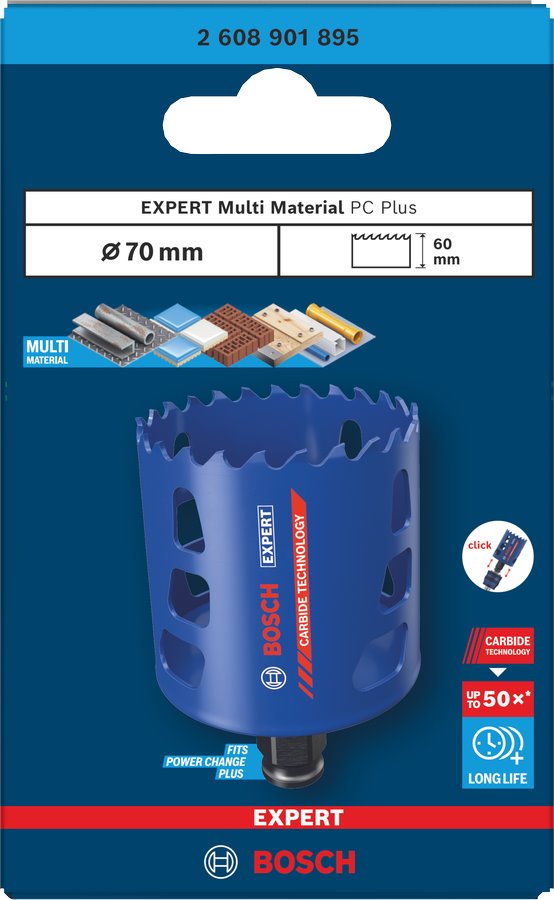 BOSCH Děrovka EXPERT Multi Material pro Power Change Plus, 70 × 60 mm (2.608.901.895)