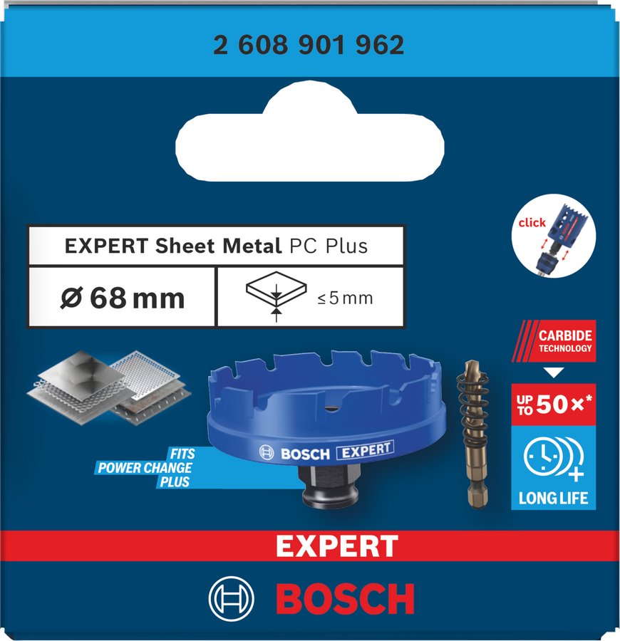 BOSCH Děrovka EXPERT Sheet Metal Power Change Plus, 68 × 5 mm (2.608.901.962)