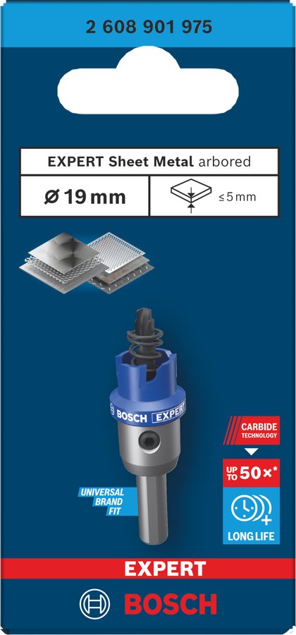 BOSCH Děrovka s adaptérem EXPERT Sheet Metal 19 × 5 mm (2.608.901.975)