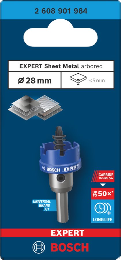 BOSCH Děrovka s adaptérem EXPERT Sheet Metal 28 × 5 mm (2.608.901.984)