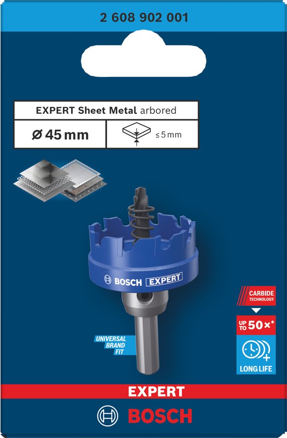 BOSCH Děrovka s adaptérem EXPERT Sheet Metal 45 × 5 mm (2.608.902.001)