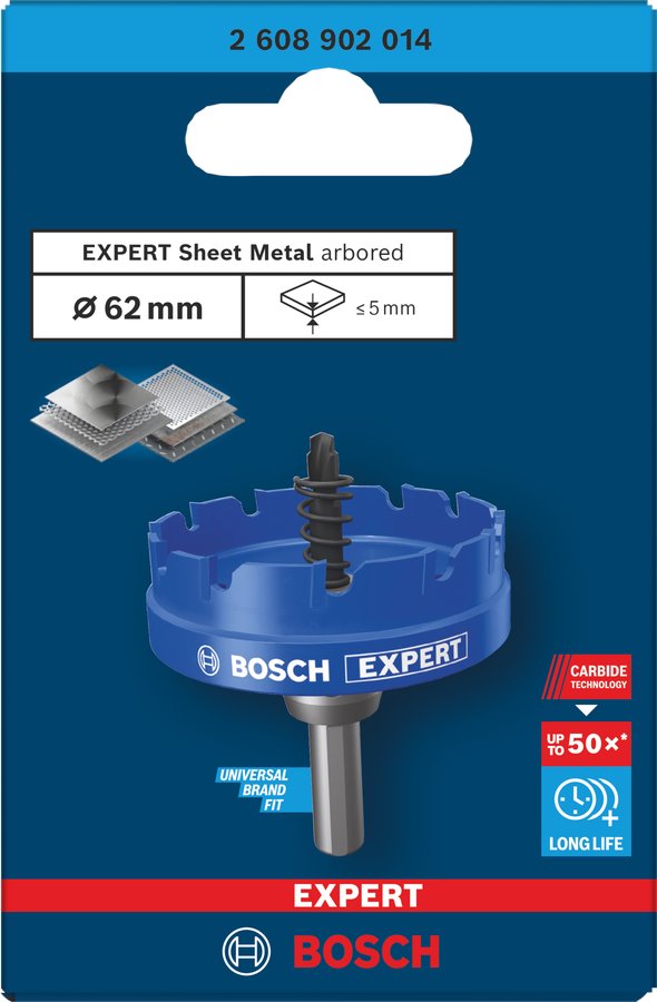 BOSCH Děrovka s adaptérem EXPERT Sheet Metal 62 × 5 mm (2.608.902.014)