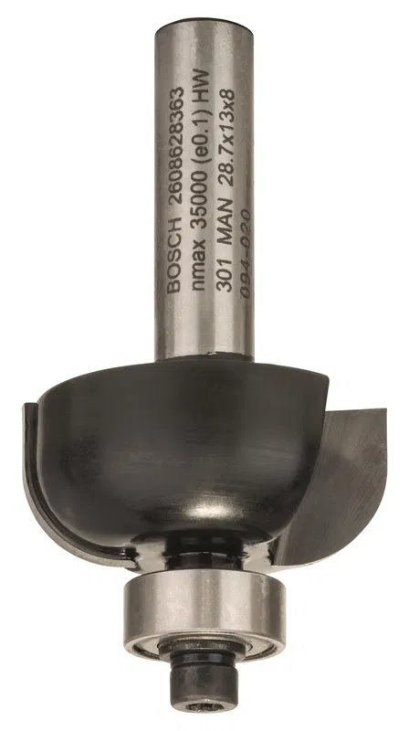 BOSCH Dlabací fréza s kuličkovým ložiskem, 8 mm, R1 8 mm, D 28,7 mm, L 13 mm, G 54 mm (2.608.628.363)