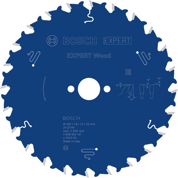 BOSCH Pilový kotouč EXPERT Wood, 160 × 1,8/1,2 × 20 mm, T24 (2.608.902.141)