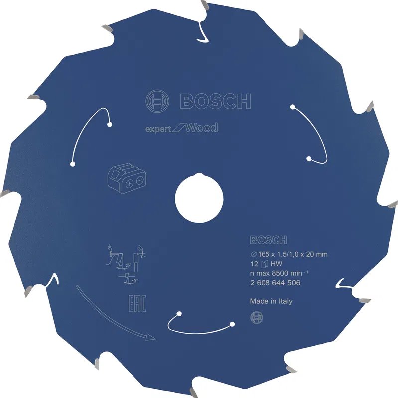 BOSCH Pílový list Expert na drevo pre akumulátorové píly 165×1,5/1×20 T12 (2.608.644.506)