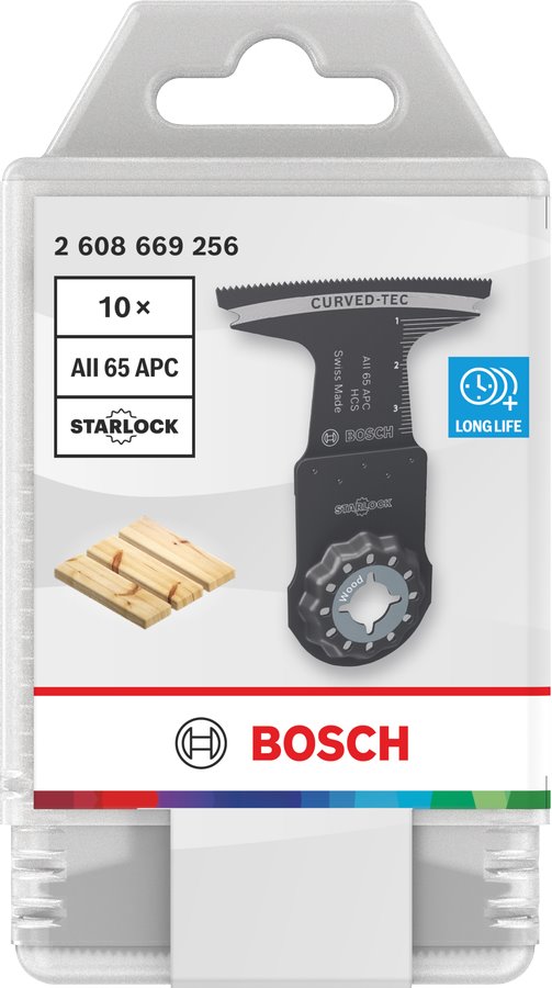 BOSCH Pilový list na dřevo AII 65 APC, Starlock, 65 × 40 mm, 10 ks (2.608.669.256)