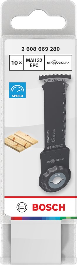BOSCH Pilový list na dřevo MAII 32 EPC, Starlock, 32 × 80 mm, 10 ks (2.608.669.280)
