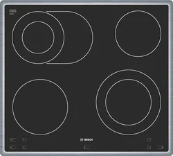 BOSCH sklokeramická varná deska NKC645P14, bez ovl., HighSpeed, 4 varné zóny - 2x dvouokruhová, TopControl, nerez