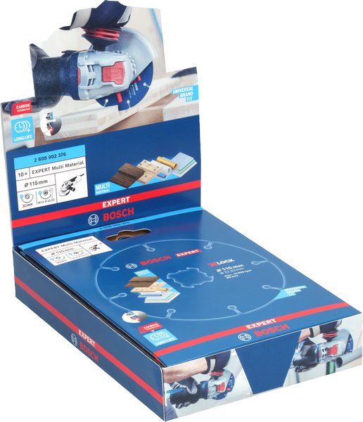BOSCH Víceúčelové řezací kotouče EXPERT Carbide Multi Wheel X-LOCK 115 mm, 22,23 mm, 10 ks (2.608.902.376)