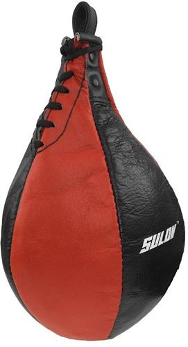 Boxovací hruška SPLIT SULOV, štípaná kůže černo-červená