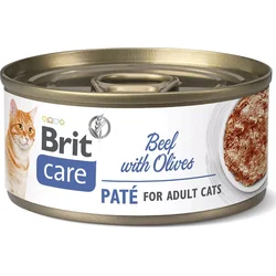 Brit Care Cat Beef Paté with Olives 70g konzervy pro kočky