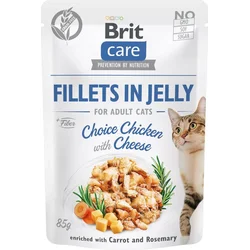Brit Care Cat Fillets in Jelly Choice Chicken with Cheese 85g kapsičky pro kočky