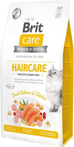 Brit Care Cat Grain-Free Haircare Healthy & Shiny Coat, 7kg granule pro kočky