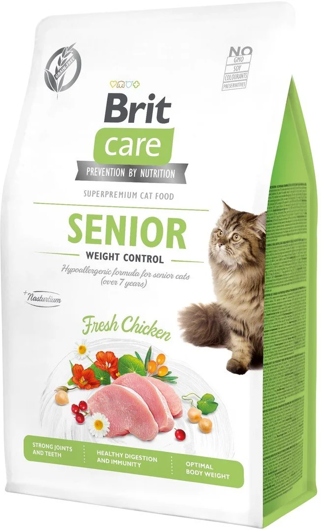 Brit Care Cat Grain-Free Senior Weight Control, 0,4kg granule pre mačky