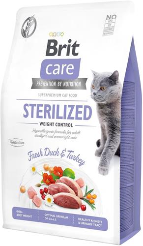 Brit Care Cat Grain-Free Sterilized Weight Control, 2kg granule pro kočky