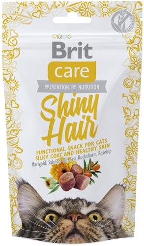 Brit Care Cat Snack Shiny Hair 50g pamlsky pro kočky