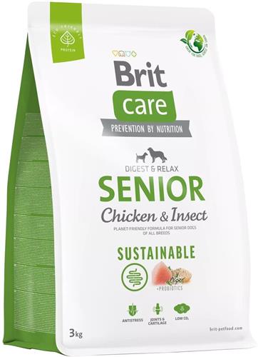 Brit Care Dog Sustainable Senior, 3 kg granúl pre psy