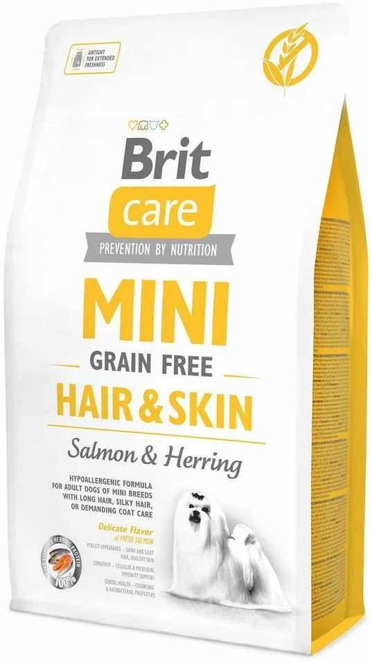 Brit Care Mini Grain Free Hair & Skin 2kg granule pro psy