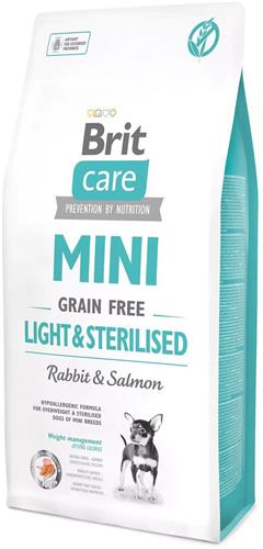 Brit Care Mini Grain Free Light & Sterilised 7kg granule pro psy